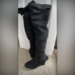 Slouchy over the knee women’s boot (wedge heel)